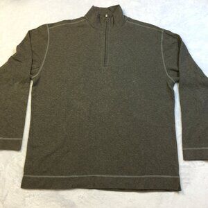 Vintage Tommy Bahama Sweatshirt Mens Size L Gray 1/4 Zip Long Sleeve Pullover